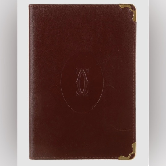 Cartier Passport Holder Burgundy Leather with Gold Accents - Picture 5 of 6